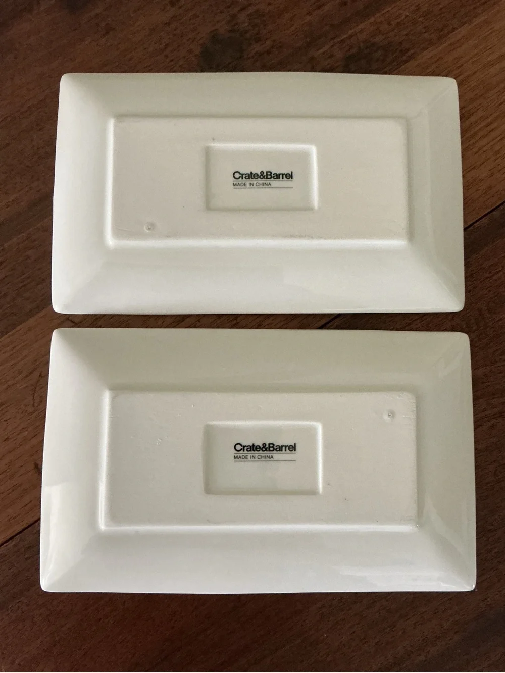 Crate & Barrel Six Pack Craft Beer Rectangular Plates with Graphics